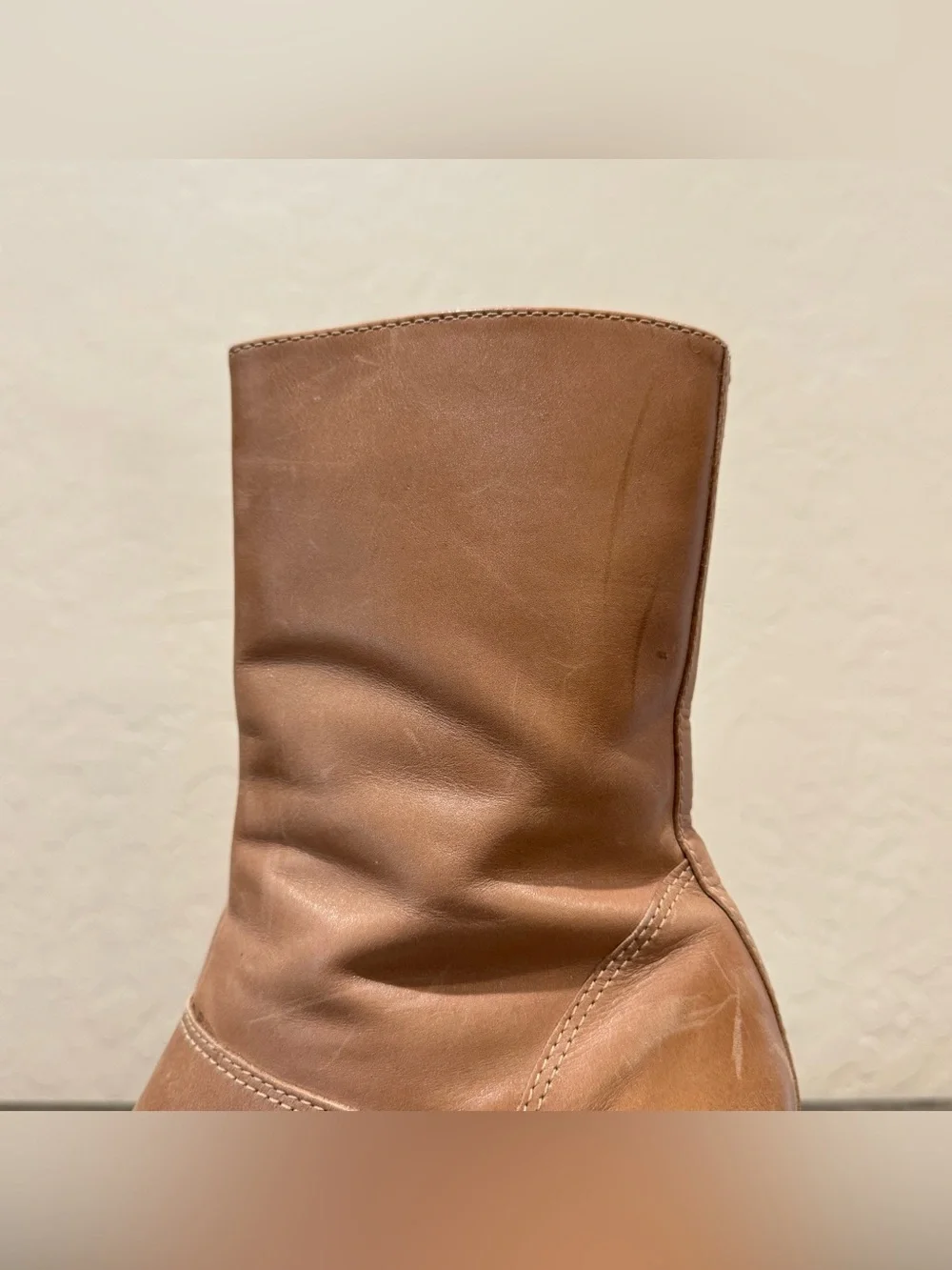 Steve Madden Fantsie Tan Leather Platform Go-Go Boots